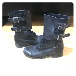 All Saints leather moto boots